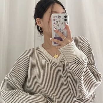 V-Neck Striped Sweater