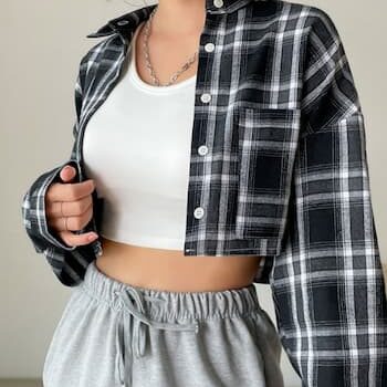 Lost In Heaven Check Crop Shirt