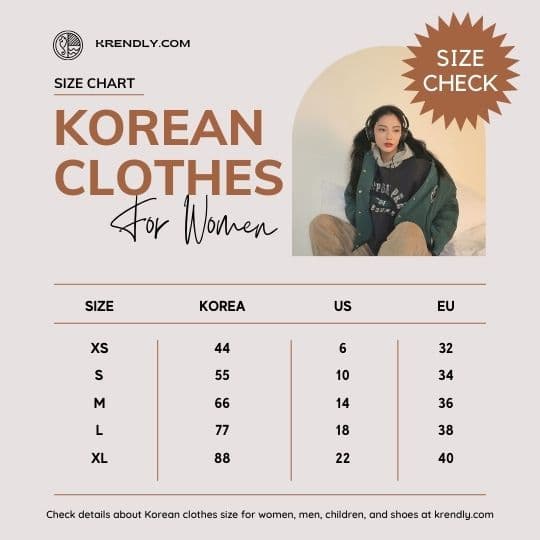 korean clothes size - chart
