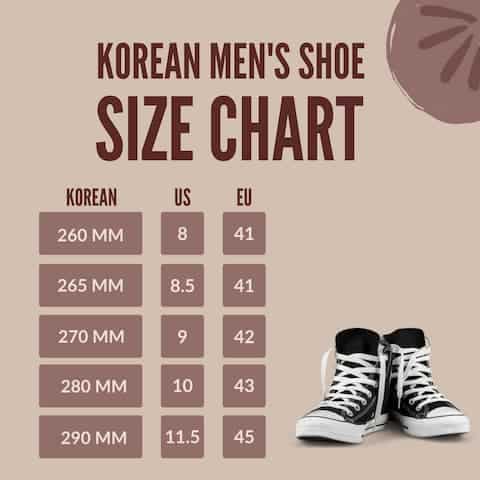 korean mens shoe size