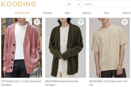 kooding international shipping for korean mens fashion