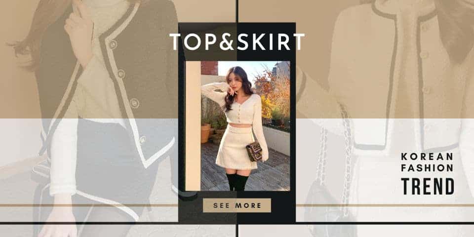 Best 10 top & skirt set in Korean fashion