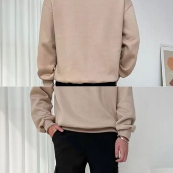 GERIO Drop-Shoulder Letter-Print Sweatshirt-back-bottom