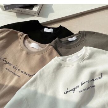 GERIO Drop-Shoulder Letter-Print Sweatshirt-colors