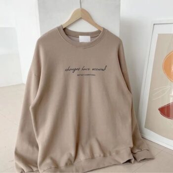 GERIO Drop-Shoulder Letter-Print Sweatshirt-fullshot